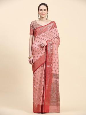 Bhartiya Printed Bollywood Silk Blend Saree(Pink)