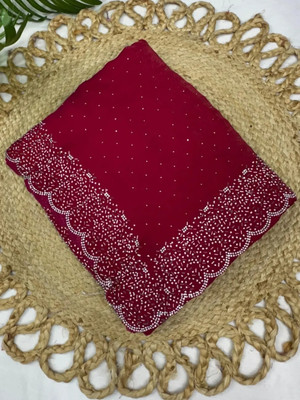 Zeekha Embellished Daily Wear Jimmy choo Saree(Red)