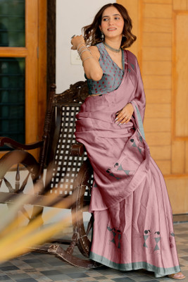 MIRCHI FASHION Printed, Blocked Printed Daily Wear Chiffon, Georgette Saree(Pink, Grey, Black)