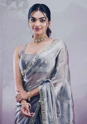 SHREENATHJI CREATION Embroidered Bollywood Art Silk Saree(Multicolor)