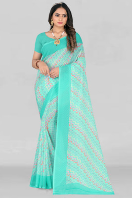 Leelavati Printed Daily Wear Georgette Saree(Light Blue)