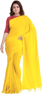 Santoshi Woven Handloom Cotton Silk Saree(Yellow)