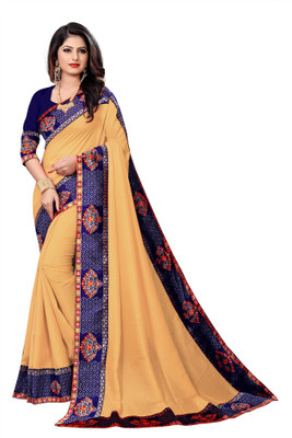 SARETRA MALL Solid/Plain Bollywood Georgette Saree(Multicolor)