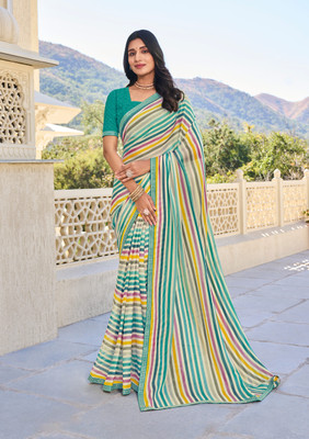 Laxmipati sarees Striped Daily Wear Georgette Saree(Multicolor)