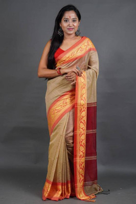 Joyguru Textile Woven Handloom Cotton Silk Saree(Multicolor)