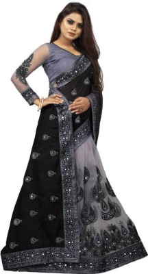 Diva N Diya Embroidered Bollywood Georgette, Net Saree(Black)