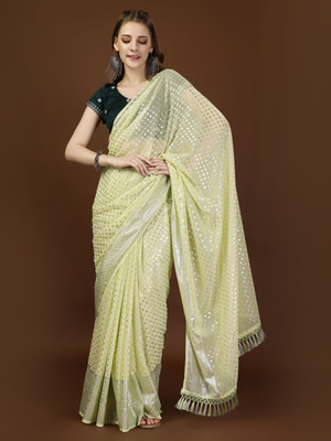 Radhika Fab Printed Bollywood Georgette Saree(Green)