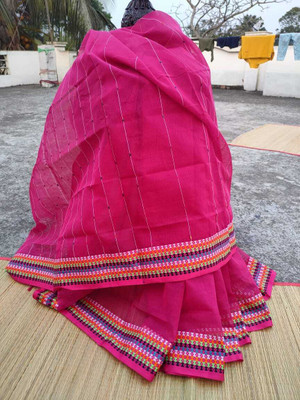 PRANATI ENTERPRISE Woven Handloom Cotton Silk Saree(Pink)