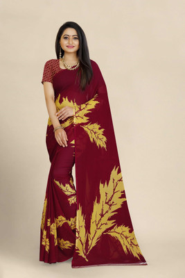 Suali Self Design Bollywood Georgette Saree(Brown)
