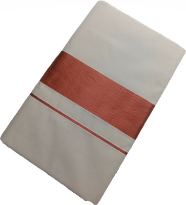 Gugaliya Solid/Plain Kasavu Pure Cotton Saree(Cream)