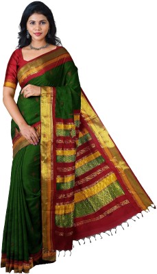 PAL BASTRALAYA Woven Tant Cotton Silk Saree(Brown)