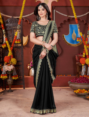 Pireva Embellished Bollywood Silk Blend Saree(Multicolor)