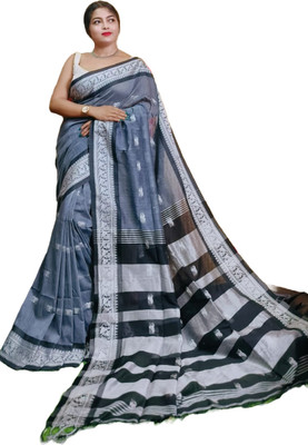 cloud vastra Woven Bollywood Pure Cotton Saree(Grey)