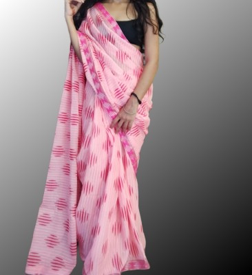 SP Collection Printed Bollywood Cotton Blend Saree(Pink)