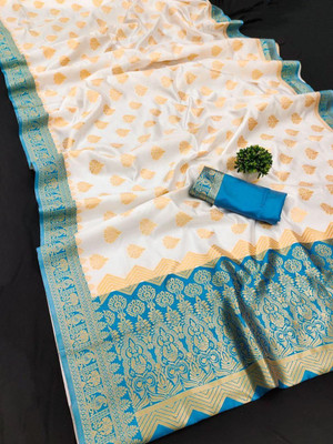 Julee Woven Kanjivaram Silk Blend Saree(Multicolor)