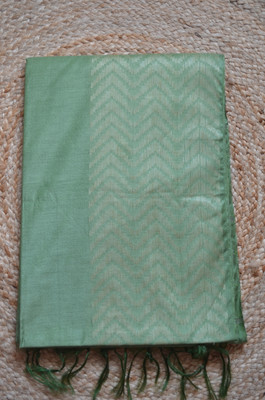 MRIKA Solid/Plain, Embroidered Bhagalpuri Handloom Viscose Rayon Saree(Green)