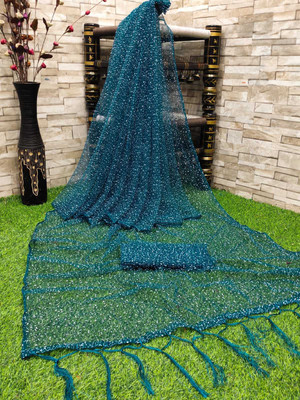 LADYSUTRA Self Design Bollywood Net Saree(Multicolor)
