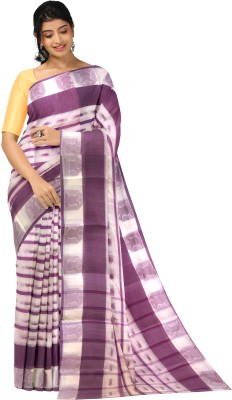 Rankit fashion Self Design Tant Pure Cotton Saree(Purple)