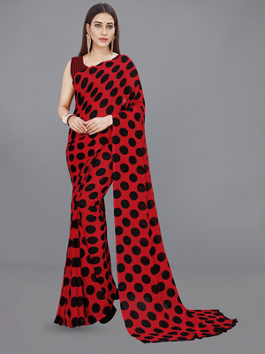 Moda Rapido Printed Daily Wear Georgette Saree(Red)