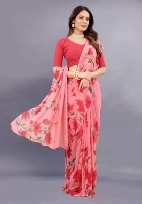 Shirodhari Printed Bollywood Georgette Saree(Red)