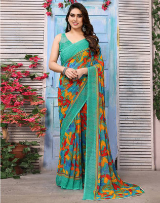 shiv textiles Geometric Print Bollywood Georgette Saree(Multicolor)