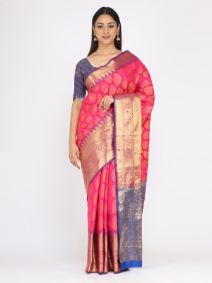 Divastri Woven Banarasi Pure Silk Saree(Pink)