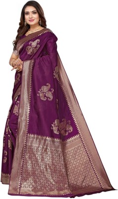 SWAMI STUDIO Embellished Bollywood Jacquard Saree(Magenta)