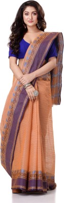 Desh Bidesh Striped, Woven, Self Design Handloom Cotton Blend, Pure Cotton Saree(Multicolor)