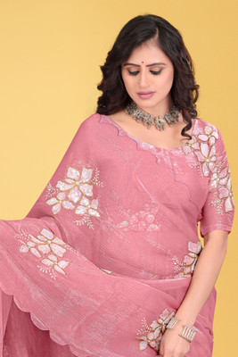 AVIRAT DESIGNER STUDIO Embroidered Bollywood Georgette Saree(Pink)