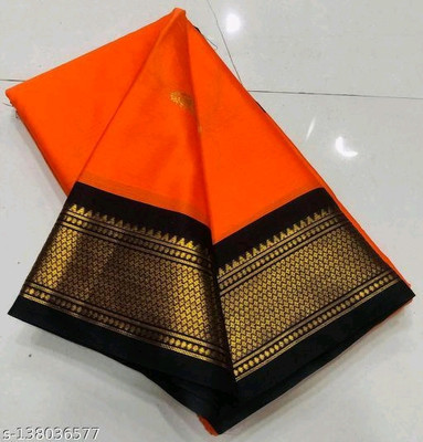Paithani Woven Kanjivaram Pure Silk Saree(Orange)