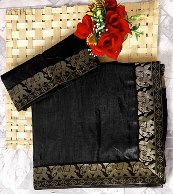 RB studio Self Design, Solid/Plain Bollywood Georgette Saree(Black)