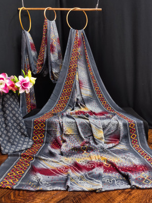 Kanooda Prints Printed Bollywood Georgette Saree(Maroon)