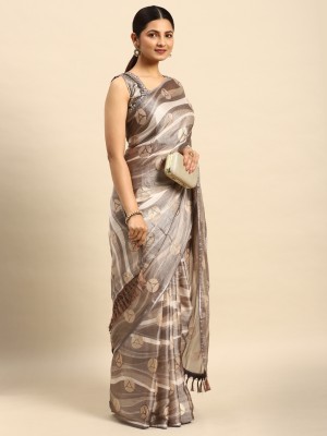 RekhaManiyar Self Design Bollywood Chiffon Saree(Grey)