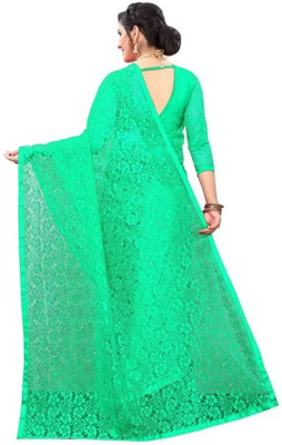 NEXA Printed Banarasi Lycra Blend Saree(Light Green)
