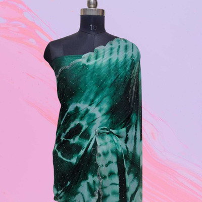 DEEPAK Woven Banarasi Cotton Blend Saree(Dark Green)