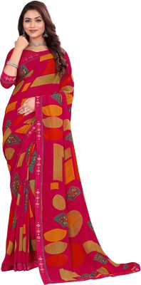 SHREE KRISHNA FASHION PVT LTD Floral Print Bollywood Georgette Saree(Pink)