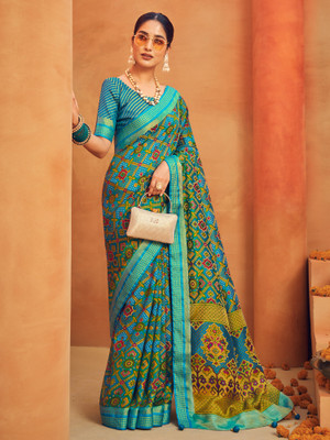 ANOUK Woven Bollywood Georgette Saree(Light Blue)