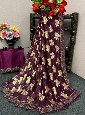 JAY AMBEY FABRICS Self Design Bollywood Lycra Blend Saree(Magenta)