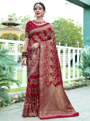 ANOUK Woven Mysore Art Silk Saree(Red)