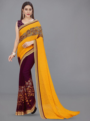 Moda Rapido Printed Daily Wear Georgette Saree(Magenta)