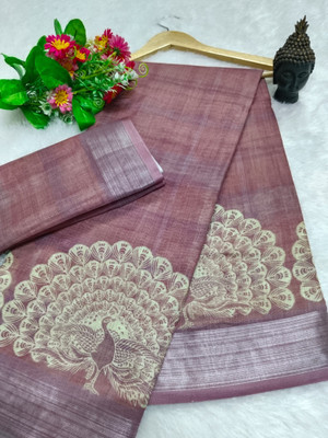 PRTRENDZ Woven Kanjivaram Pure Cotton, Cotton Silk Saree(Magenta)