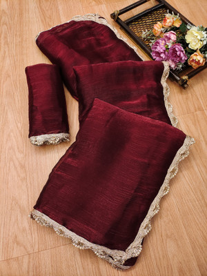 Tasrika Self Design Bollywood Jimmy choo Saree(Maroon)