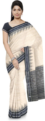 handloom paridhaan Self Design Sambalpuri Pure Cotton Saree(Beige)