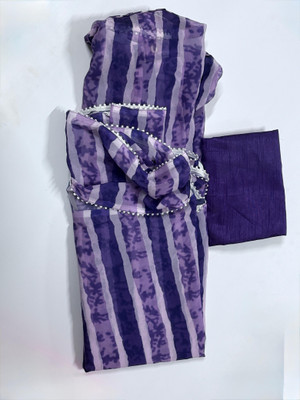 Asha Anandmay Associates Printed, Digital Print Bandhani Georgette Saree(Purple)
