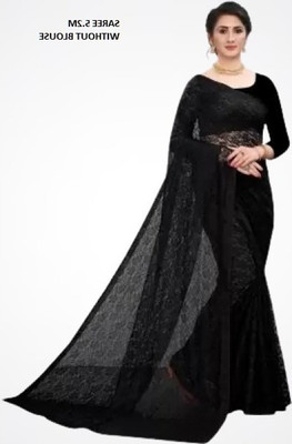 Saadhvi Self Design Banarasi Art Silk Saree(Black)