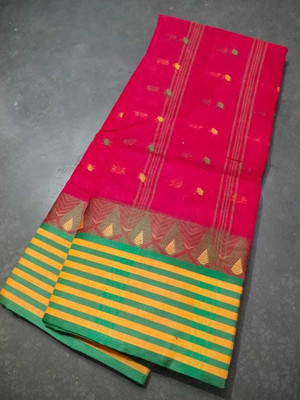 Sandhyatara Woven Tant Pure Cotton Saree(Red)