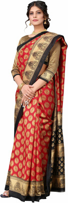 Saadhvi Floral Print Bollywood Chiffon Saree(Red)