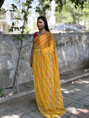 SIFAH FASHION Printed Bollywood Georgette Saree(Multicolor)
