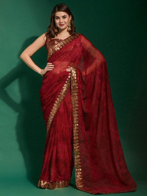 ANOUK Dyed Daily Wear Pure Silk Saree(Maroon)