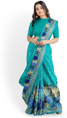 Suali Printed Bandhani Georgette Saree(Green)
